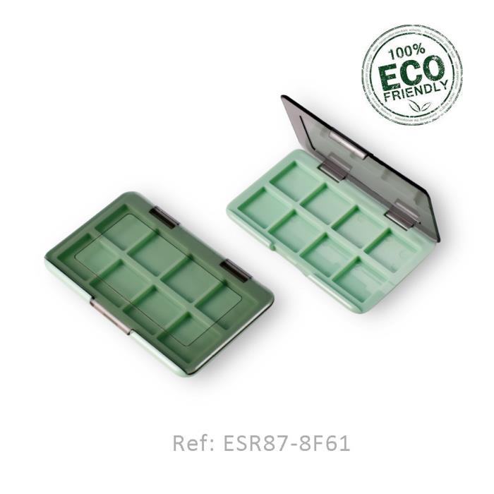 Empty Rectangular Eco-friendly PET Eye Shadow Palette (8 well)